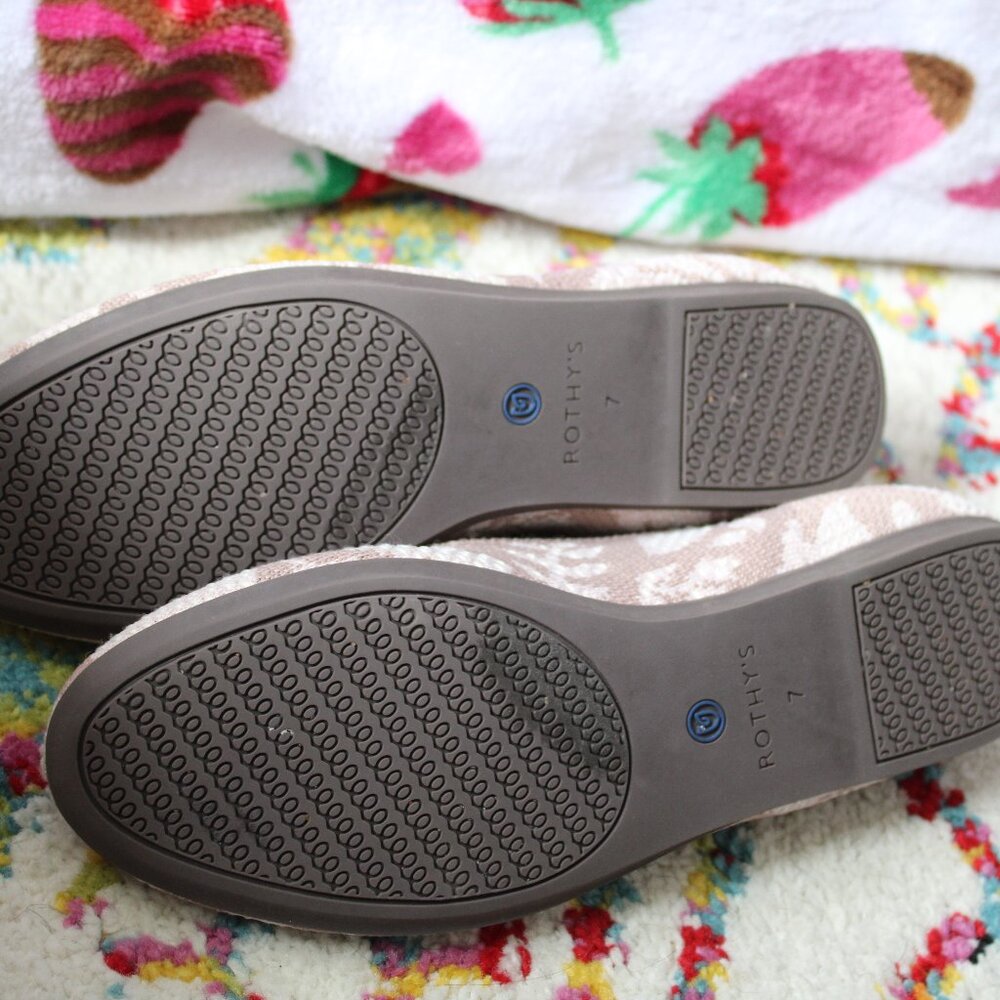 Rothy’s Lily Loafer Grey/Pink Knit Flats Size 7 - Picture 3 of 3
